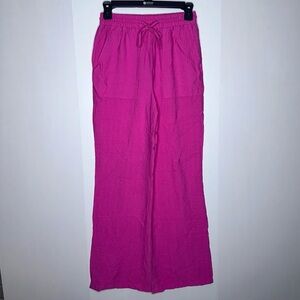 H/G pink high waisted wide leg pants size small